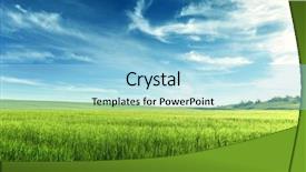  Presentation with field and stream - Slides having field of barley background and a light blue colored foreground