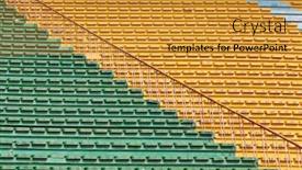  Presentation with stadium - Presentation theme featuring field-of-empty-white-plastic background and a gold colored foreground