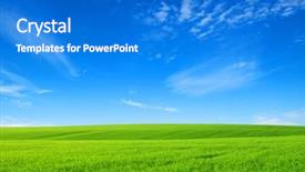  Presentation with art white gray grey - Colorful slides enhanced with field of green grass backdrop and a cobalt blue colored foreground