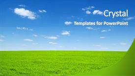  Presentation with grass texture on green - Slide deck consisting of field of green grass background and a teal colored foreground