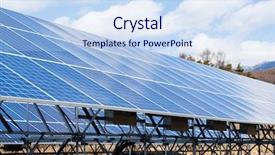  Presentation with solar panels - Beautiful slide deck featuring field of photovoltaic solar panels backdrop and a sky blue colored foreground