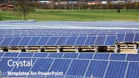  Presentation with solar power - Amazing slide deck having field of solar panels backdrop and a ocean colored foreground