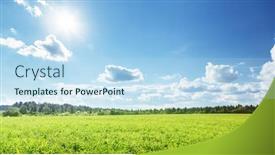  Presentation with perfect - Slides with field-of-spring-grass background and a sky blue colored foreground