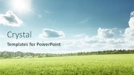  Presentation with perfect - Presentation theme having field-of-spring-grass background and a sky blue colored foreground