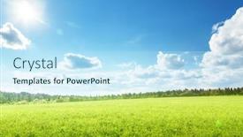  Presentation with perfect - Slide set featuring field-of-spring-grass background and a sky blue colored foreground