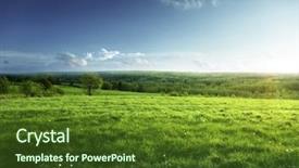  Presentation with forest beautiful spring nature - Audience pleasing PPT theme consisting of field of spring grass backdrop and a tawny brown colored foreground