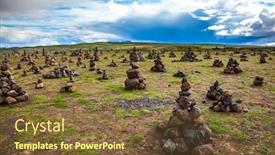  Presentation with good luck - Colorful PPT theme enhanced with field-of-stone-pyramids-stone backdrop and a tawny brown colored foreground