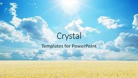  Presentation with wheat - Theme consisting of field of wheat over blue background and a light blue colored foreground