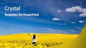  Presentation with harmony - Slide deck consisting of field of yellow flowers rape background and a ocean colored foreground