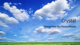  Presentation with dubai skyline on blue sky - Slides enhanced with field on a background background and a light blue colored foreground