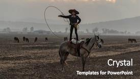  Presentation with ranch - Beautiful PPT layouts featuring field on a mexican ranch backdrop and a tawny brown colored foreground