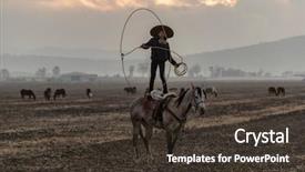  Presentation with ranch - Audience pleasing slide deck consisting of field on a mexican ranch backdrop and a tawny brown colored foreground