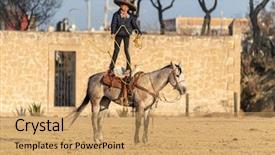  Presentation with mexican - Slide set consisting of field on a mexican ranch background and a coral colored foreground