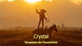  Presentation with horses - Amazing PPT theme having field on a mexican ranch backdrop and a tawny brown colored foreground