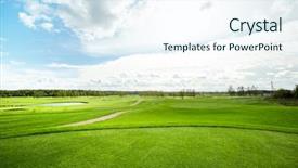  Presentation with river valley - Presentation theme featuring vastu - rural environment with vast green background and a sky blue colored foreground