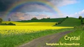  Presentation with sky rainbow - Cool new presentation with field rapeseed with blue sky backdrop and a tawny brown colored foreground
