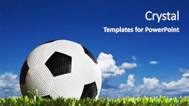  Presentation with soccer field - Beautiful PPT theme featuring field ready for kick off backdrop and a ocean colored foreground