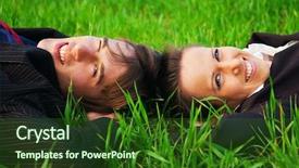  Presentation with green and purple mardi gras - Amazing presentation theme having field relationship managment - two carefree colleagues resting backdrop and a  colored foreground