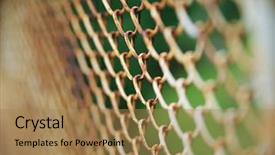  Presentation with close up shot - Slide set with field shot of criss-cross background and a coral colored foreground