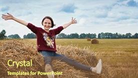  Presentation with medical assistant pediatric field - Slide deck featuring field sitting on a haystack background and a  colored foreground