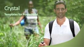  Presentation with wilderness - Theme with field tall grass - couple hiking in the wilderness background and a  colored foreground