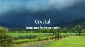  Presentation with sugar cane - Slide set enhanced with field under dramatic stormy weather background and a ocean colored foreground