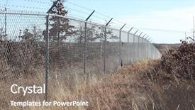  Presentation with field - Colorful presentation theme enhanced with field with a large wire backdrop and a gray colored foreground