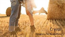  Presentation with peter walking on water - Colorful slide deck enhanced with field with bunch of haystack backdrop and a gold colored foreground