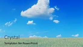  Presentation with corn field - Slides having field with corn under blue sky and clouds background and a light blue colored foreground