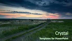  Presentation with grass dark - Cool new PPT layouts with field with ground road backdrop and a tawny brown colored foreground