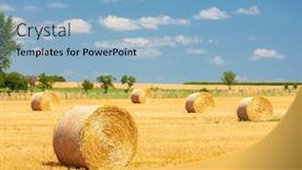  Presentation with straw - Slide deck enhanced with field-with-straw-bales background and a light blue colored foreground