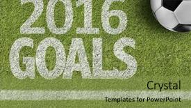  Presentation with soccer field - PPT theme with field with the text 2016 background and a seafoam green colored foreground
