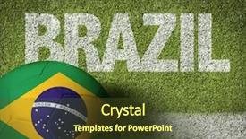  Presentation with olympic games - Presentation having olympic games symbol - soccer field with the text background and a tawny brown colored foreground