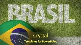  Presentation with olympic games - PPT theme with olympic games symbol - soccer field with the text background and a tawny brown colored foreground