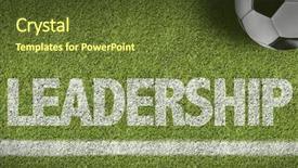  Presentation with soccer field - Cool new presentation with field with the text leadership backdrop and a tawny brown colored foreground