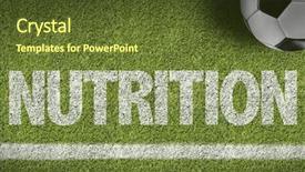  Presentation with soccer nutrition - Theme with field with the text nutrition background and a tawny brown colored foreground