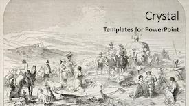  Presentation with journal - Beautiful slides featuring antique illustration of harvesting scene in italy original engraving form a drawing of godefroy after painting of schweinfurt was published on l'illustration journal universel paris 1860 backdrop and a light gray colored foreground