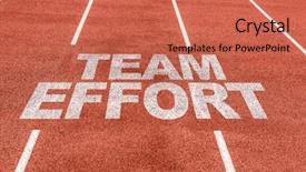  Presentation with effort - Colorful theme enhanced with team effort written on running backdrop and a coral colored foreground