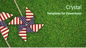  Presentation with pinwheel - Audience pleasing slide set consisting of fieldcraft - 3d image composite of pinwheel backdrop and a forest green colored foreground