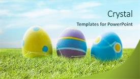  Presentation with easter - Amazing PPT layouts having fieldcraft - easter holidays tradition and object backdrop and a cool aqua colored foreground
