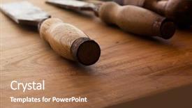  Presentation with chisel - Colorful presentation theme enhanced with fieldcraft - old and well used wood backdrop and a coral colored foreground