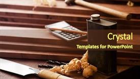  Presentation with rustic old wood texture - Beautiful PPT theme featuring fieldcraft - wood working or carpentry scene backdrop and a tawny brown colored foreground