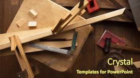  Presentation with camp - Audience pleasing presentation design consisting of fieldcraft - wood working project camp clamps backdrop and a wine colored foreground