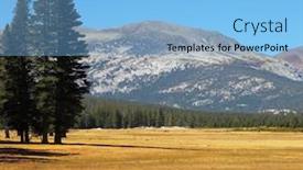 Presentation with yosemite - Colorful PPT theme enhanced with fields and mountains in yosemite national park backdrop and a light blue colored foreground