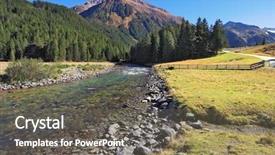  Presentation with water sun - Colorful theme enhanced with fields and pine forests bluish backdrop and a gray colored foreground