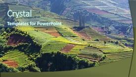  Presentation with indonesia - Presentation consisting of fields in dieng plateo indonesia java background and a ocean colored foreground