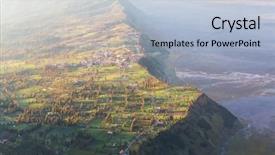  Presentation with indonesia - Audience pleasing presentation theme consisting of fields in indonesia java backdrop and a light blue colored foreground