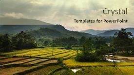  Presentation with lavendar fields - Presentation design with fields in laos background and a soft green colored foreground