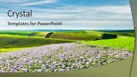  Presentation with czech republic - Presentation design having fields of moravia czech republic background and a light blue colored foreground