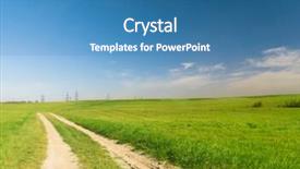  Presentation with that way our way - PPT theme consisting of fields of sunlight way ahead background and a teal colored foreground